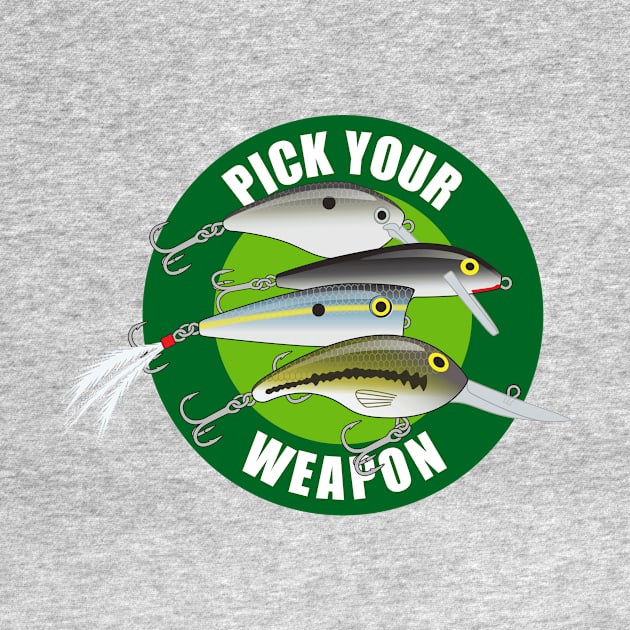 Pick Your Weapon Fishing Lures - Green on Green by BlueSkyTheory